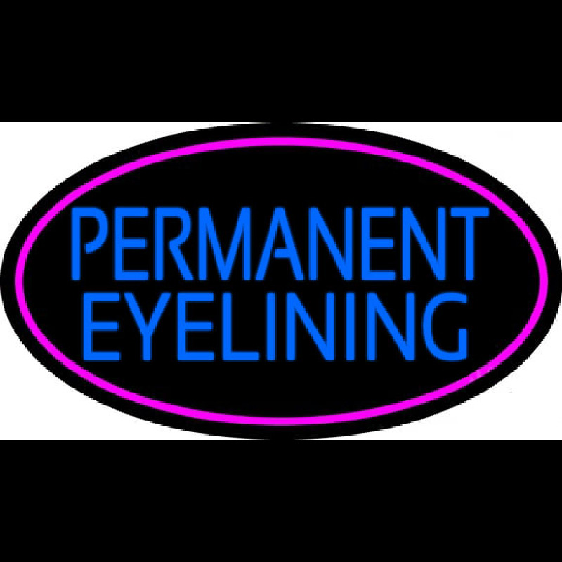 Blue Permanent Eye Lining Neonreclame