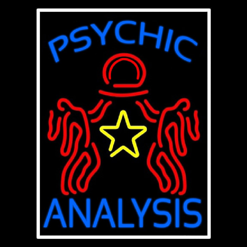 Blue Psychic Analysis With Logo Neonreclame