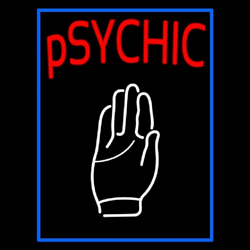 Blue Psychic With Palm Neonreclame