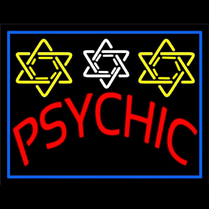 Blue Psychic With Stars Neonreclame