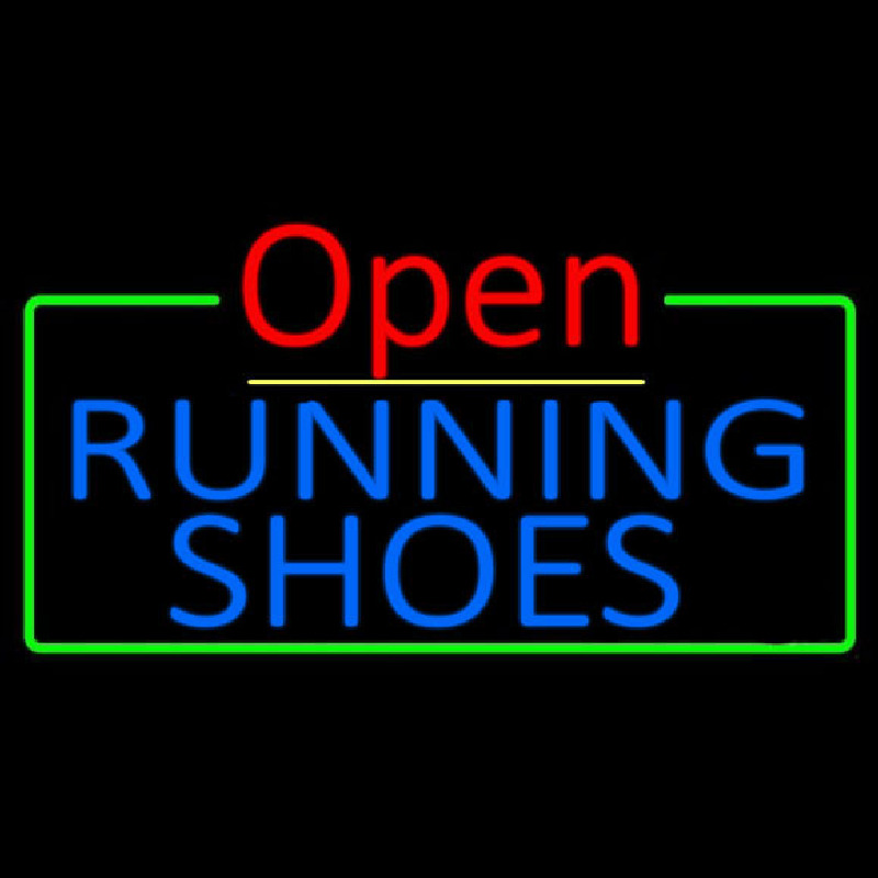 Blue Running Shoes Open Neonreclame