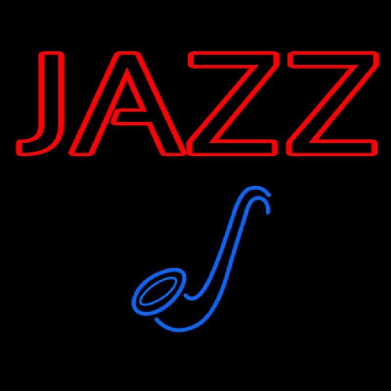 Blue Sa ophone Red Jazz Block Neonreclame