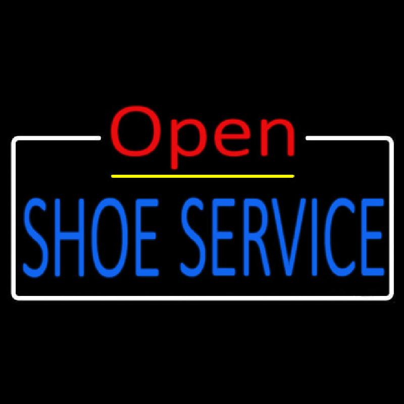 Blue Shoe Service Open Neonreclame