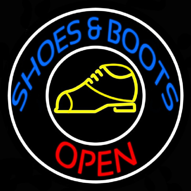 Blue Shoes And Boots Open Neonreclame