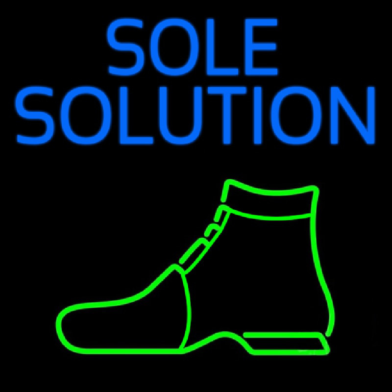 Blue Sole Solution Neonreclame