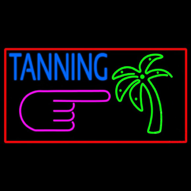 Blue Tanning Palm Tree Neonreclame