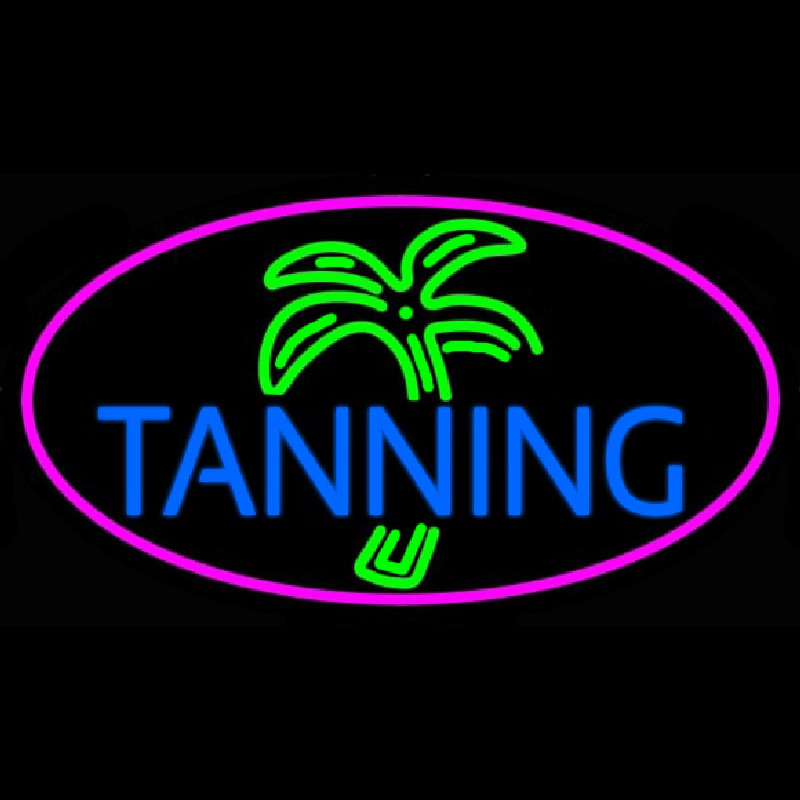 Blue Tanning Palm Tree Neonreclame