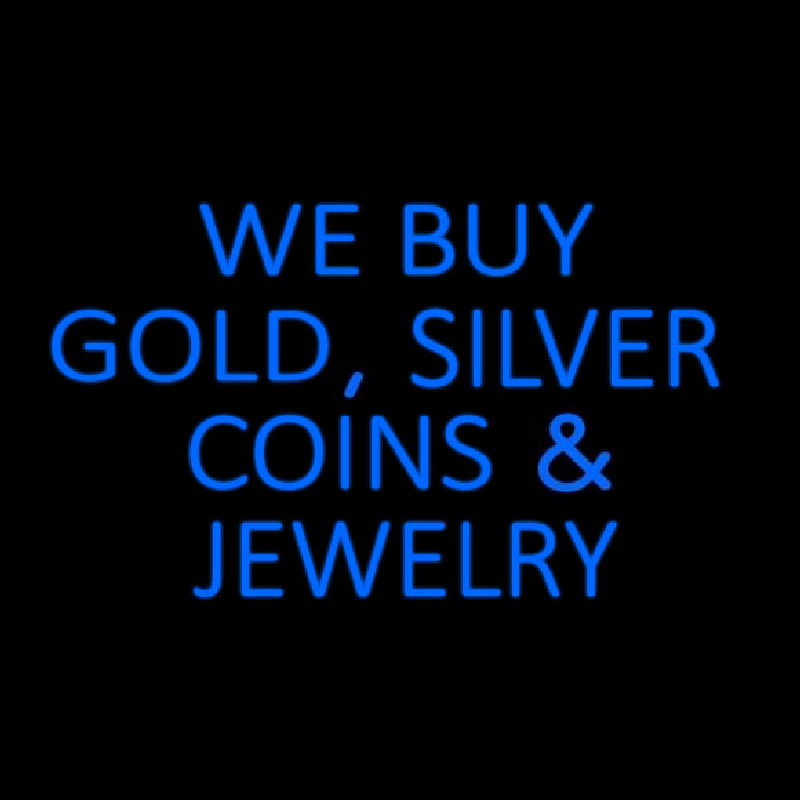 Blue We Buy Gold Silver Coins And Jewelry Neonreclame