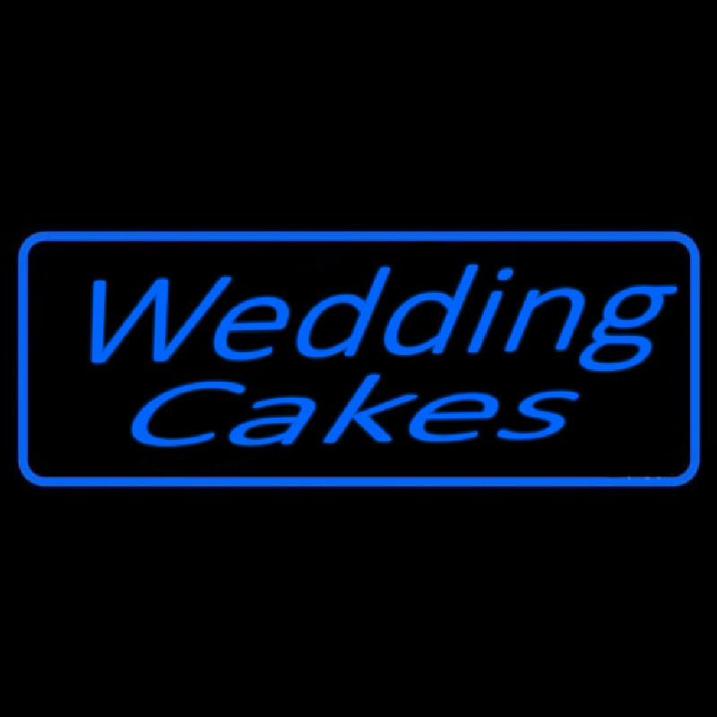 Blue Wedding Cakes Cursive Neonreclame