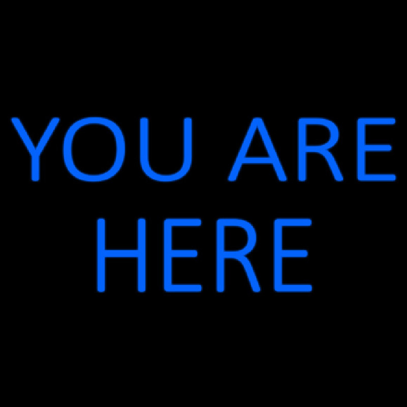 Blue You Are Here Check In Neonreclame