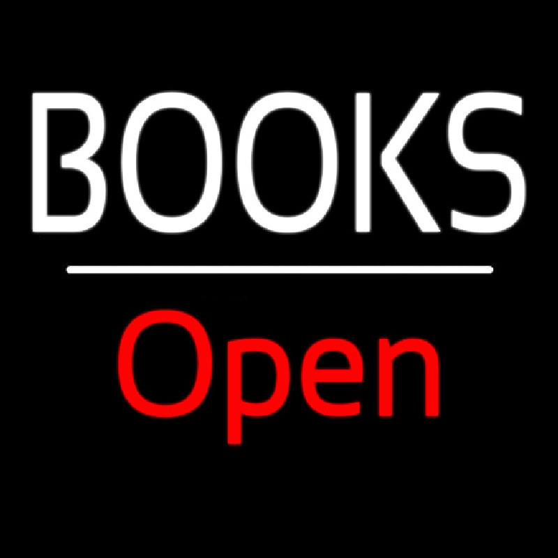 Books Open White Line Neonreclame