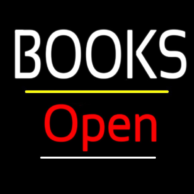 Books Open Yellow Line Neonreclame