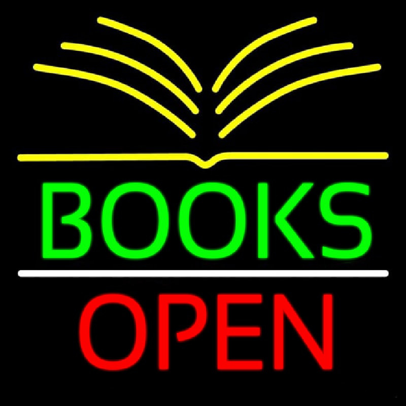 Books Red Open Neonreclame