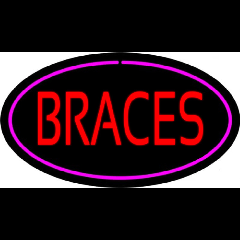 Braces Oval Pink Neonreclame