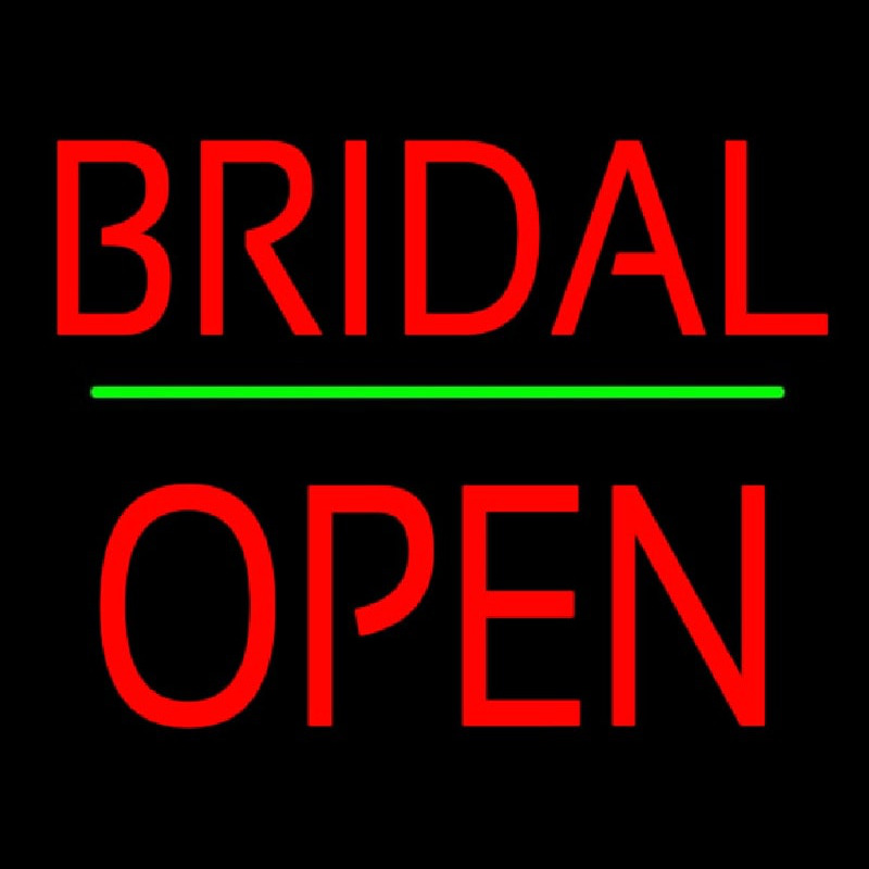 Bridal Block Open Green Line Neonreclame