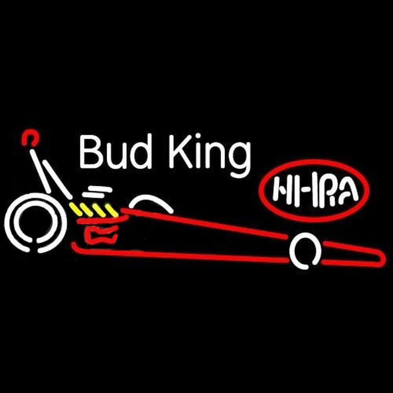 Bud King NHRA Dragster Beer Sign Neonreclame