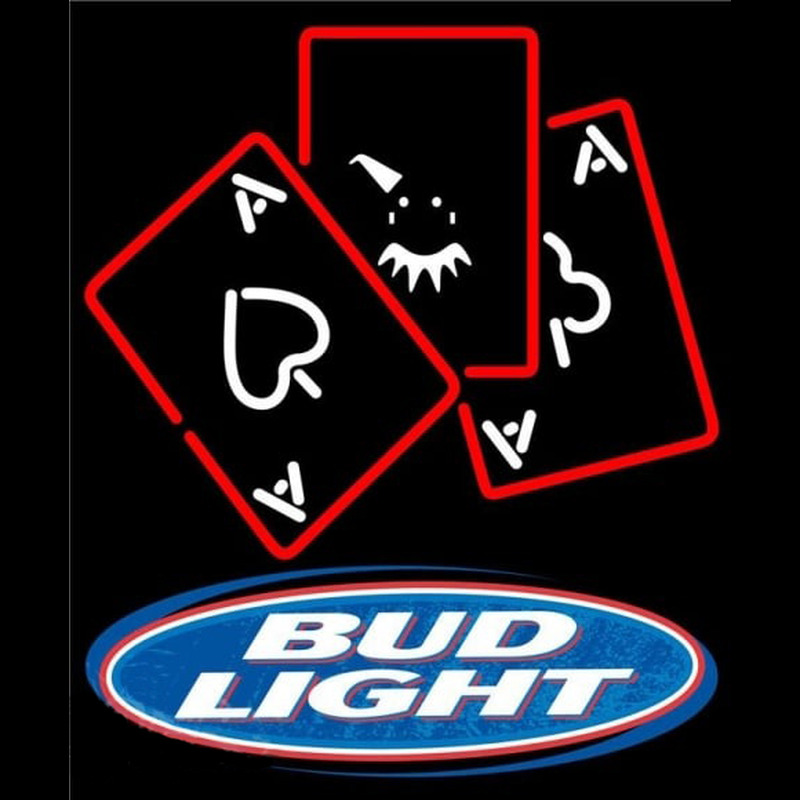 Bud Light Ace And Poker Beer Sign Neonreclame