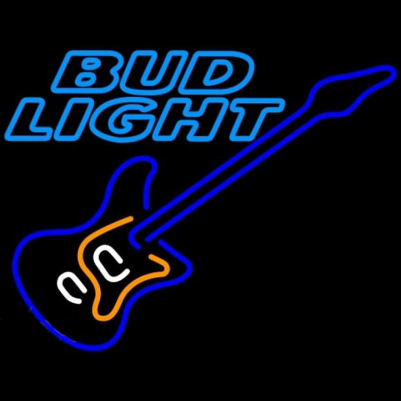 Bud Light Blue Electric Guitar Beer Sign Neonreclame