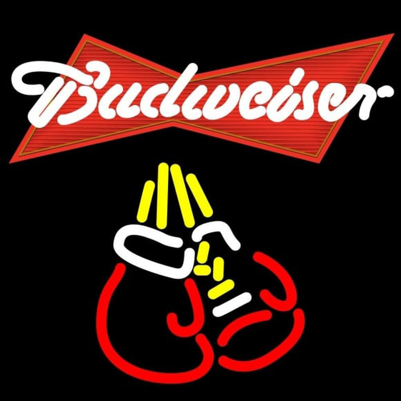 Budweiser Bo ing Gloves Beer Sign Neonreclame