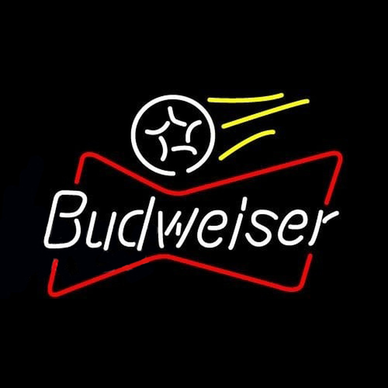 Budweiser Bowtie Soccer Beer Sign Neonreclame