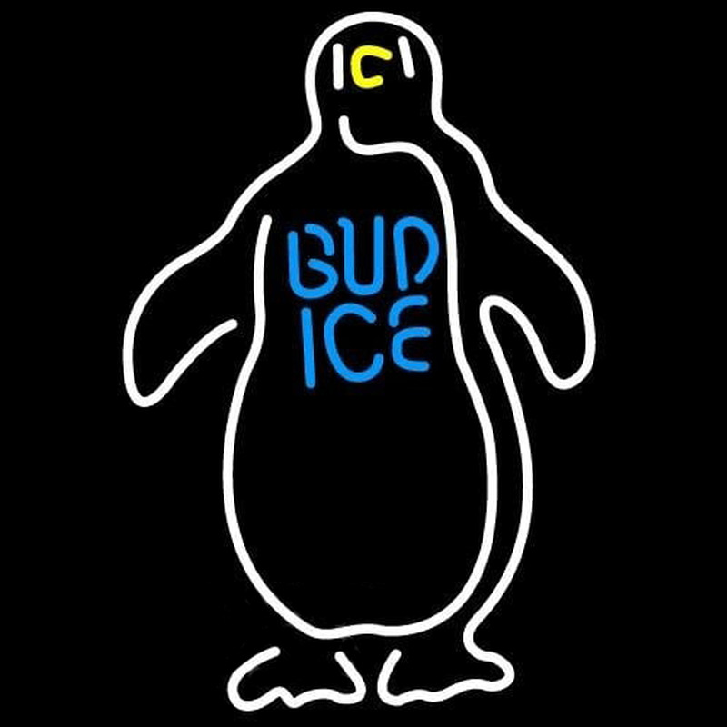 Budweiser Bud Ice Penguin Beer Sign Neonreclame