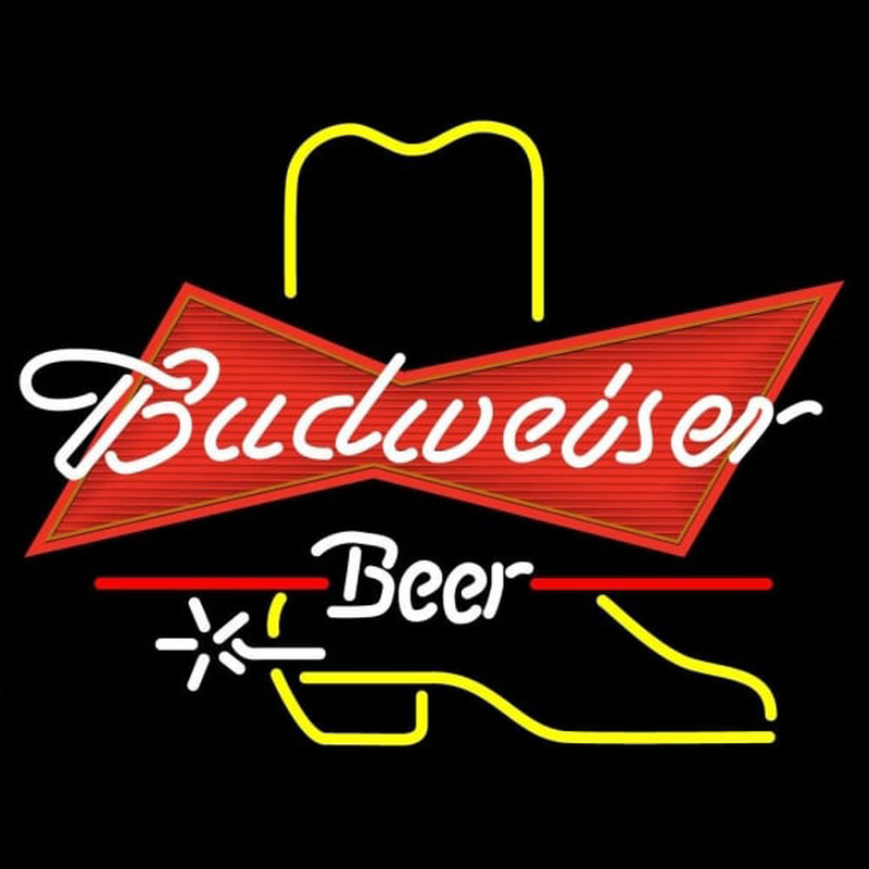 Budweiser Cowboy Boot Beer Sign Neonreclame