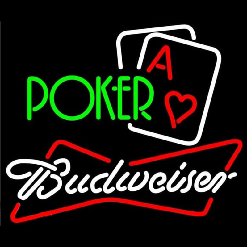 Budweiser Green Poker Beer Sign Neonreclame