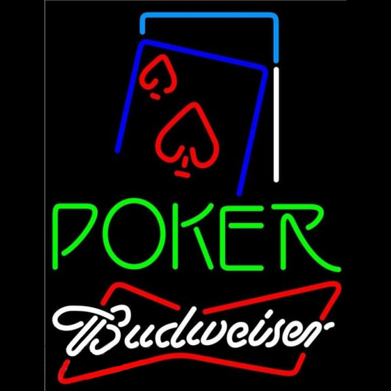 Budweiser Green Poker Red Heart Beer Sign Neonreclame