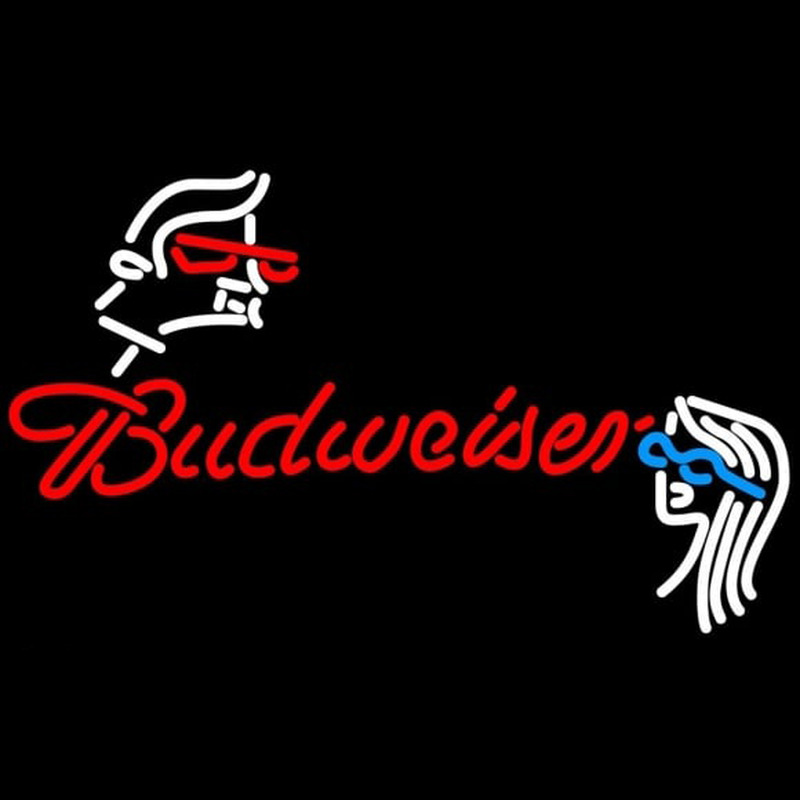 Budweiser Guy Girl Beer Sign Neonreclame