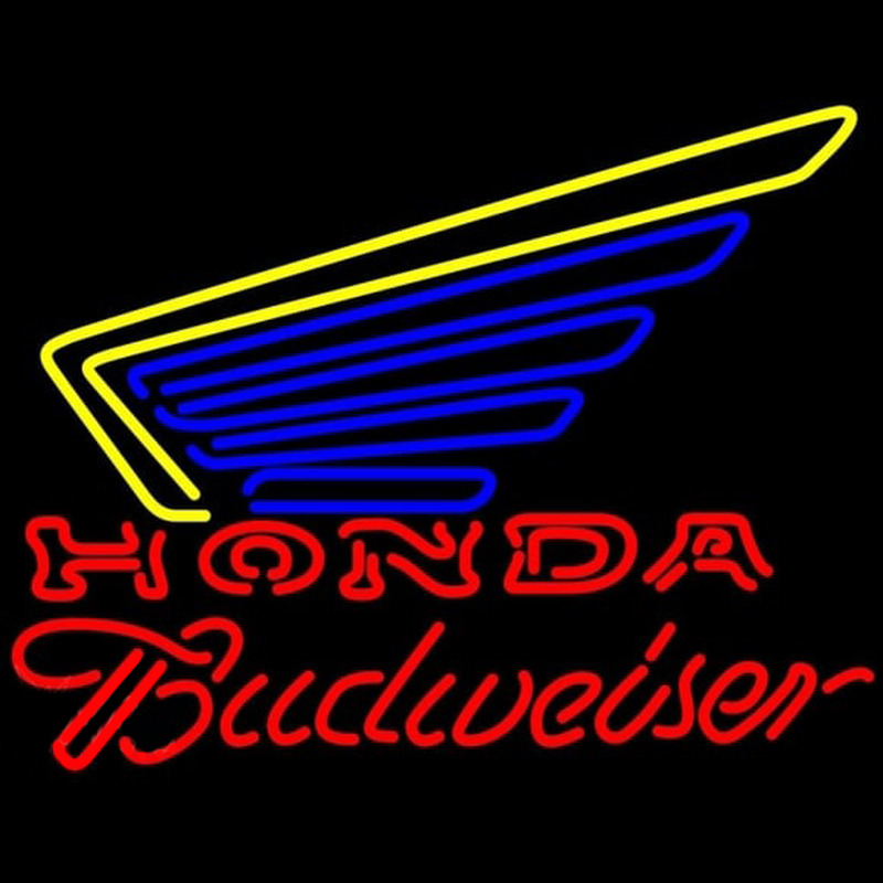 Budweiser Honda Motorcycles Gold Wing Beer Sign Neonreclame