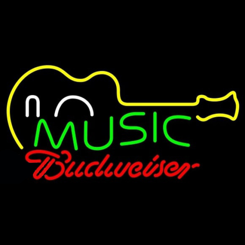 Budweiser Music Guitar Beer Sign Neonreclame