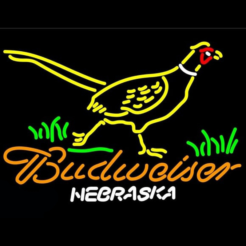 Budweiser Nebraska Pheasant Beer Sign Neonreclame