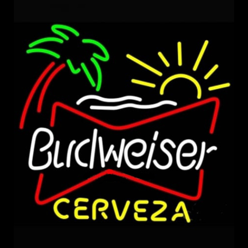 Budweiser Palm Tree Cerveza Beer Light Neonreclame