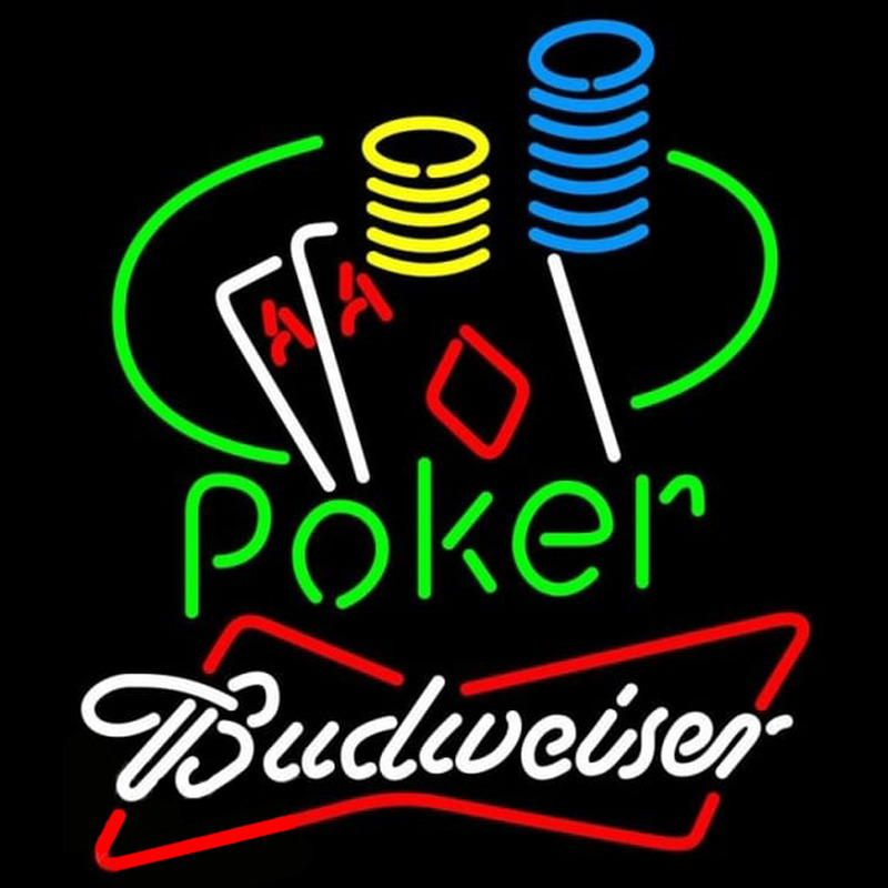 Budweiser Poker Ace Coin Table Beer Sign Neonreclame