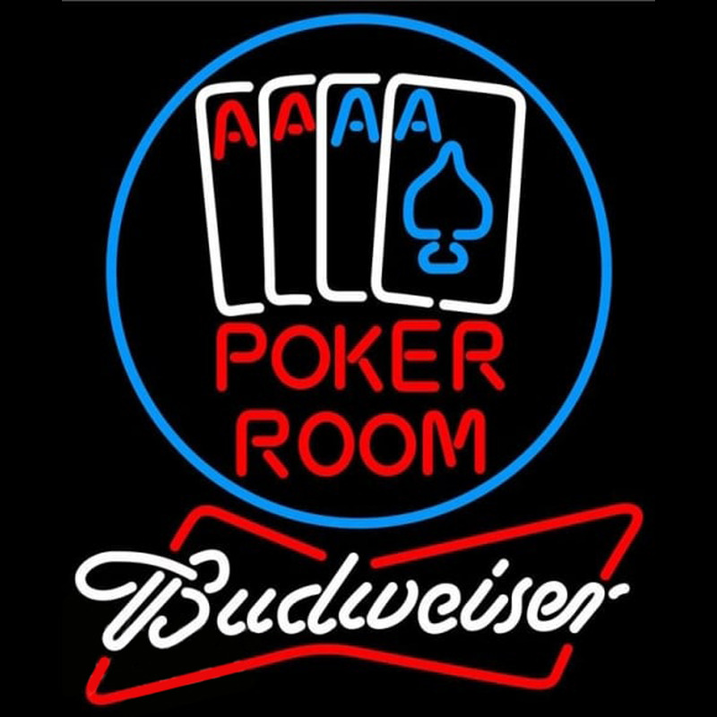 Budweiser Poker Room Beer Sign Neonreclame