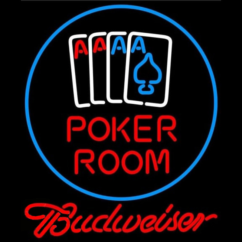 Budweiser Poker Room Beer Sign Neonreclame