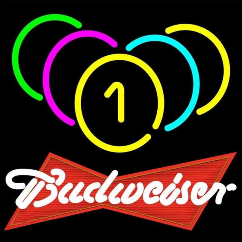 Budweiser Red Billiards Rack Pool Beer Sign Neonreclame