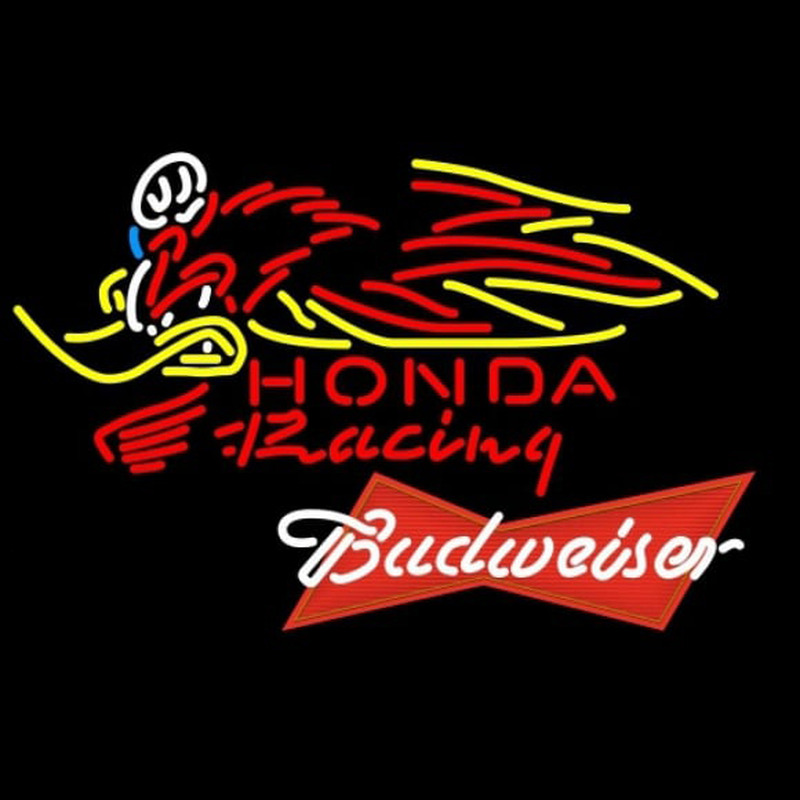 Budweiser Red Honda Racing Woody Woodpecker Crf 250 450 Motorcycle Beer Sign Neonreclame