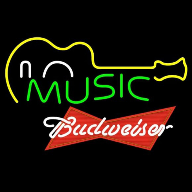 Budweiser Red Music Guitar Beer Sign Neonreclame