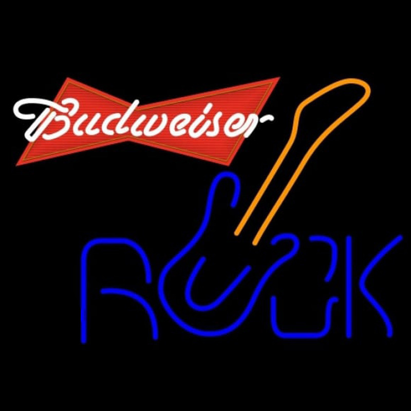 Budweiser Red Rock Guitar Beer Sign Neonreclame