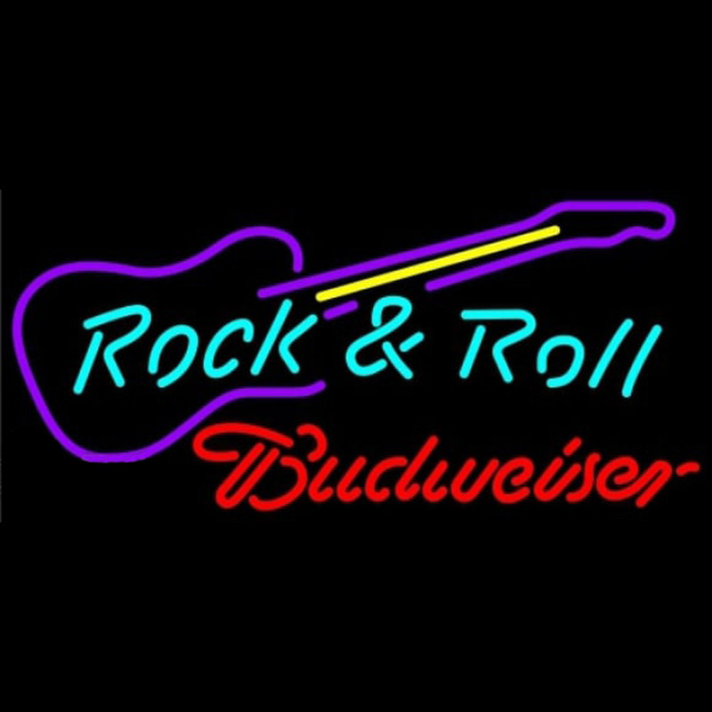 Budweiser Rock N Roll Guitar Beer Sign Neonreclame