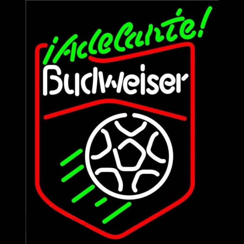 Budweiser Soccer Adelante Beer Sign Neonreclame