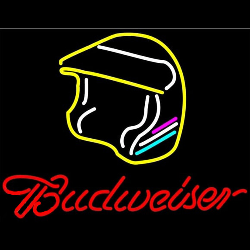 Budweiser Vintage Hascar Helmet3 Beer Sign Neonreclame