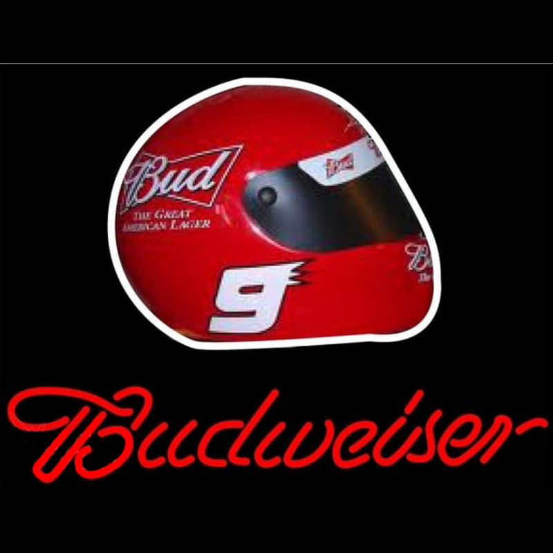 Budweiser Vintage Hascar Helmet4 Beer Sign Neonreclame