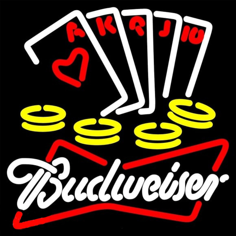 Budweiser White Poker Ace Series Beer Sign Neonreclame