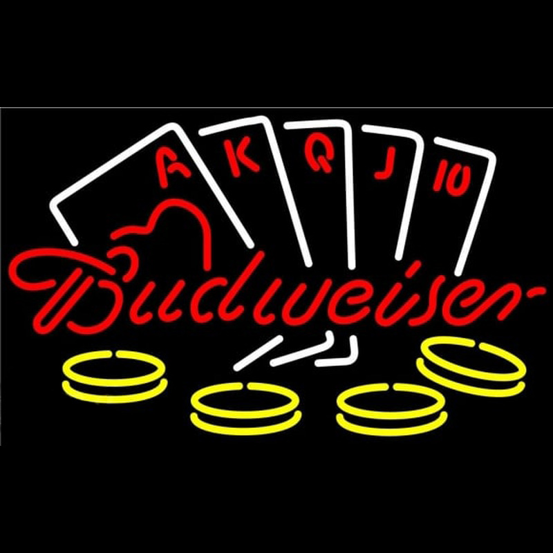 Budweiser With Poker Beer Sign Neonreclame