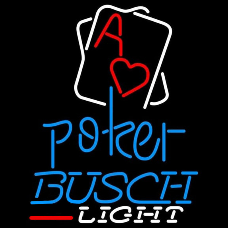 Busch Light Rectangular Black Hear Ace Beer Sign Neonreclame