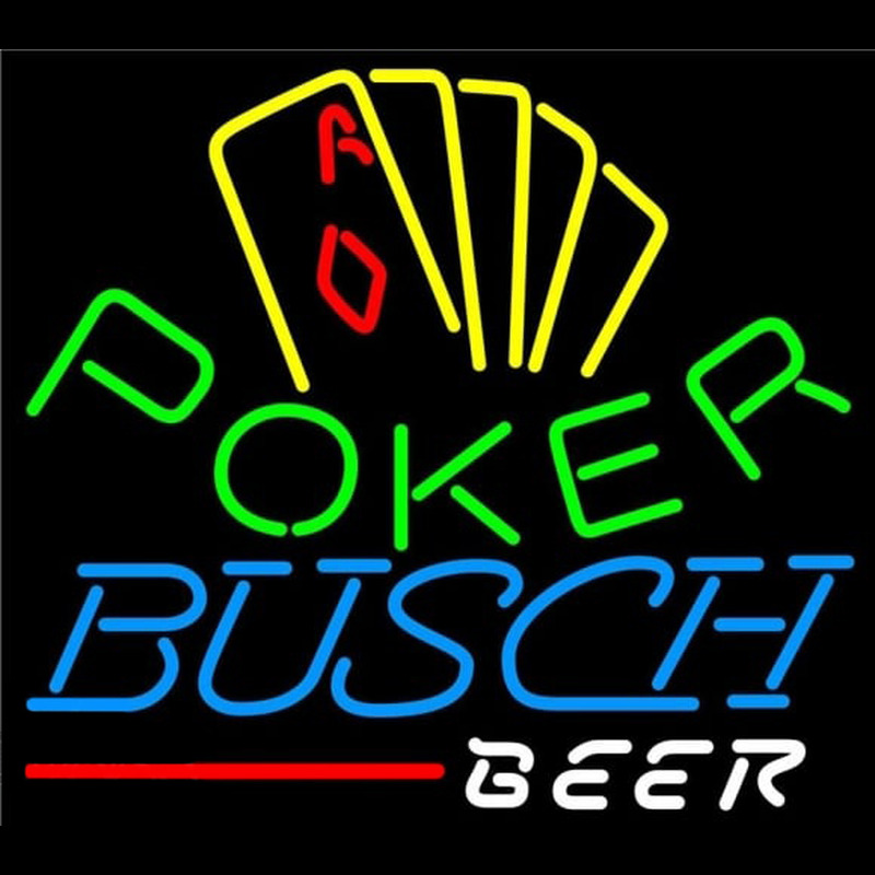 Busch Poker Yellow Beer Sign Neonreclame