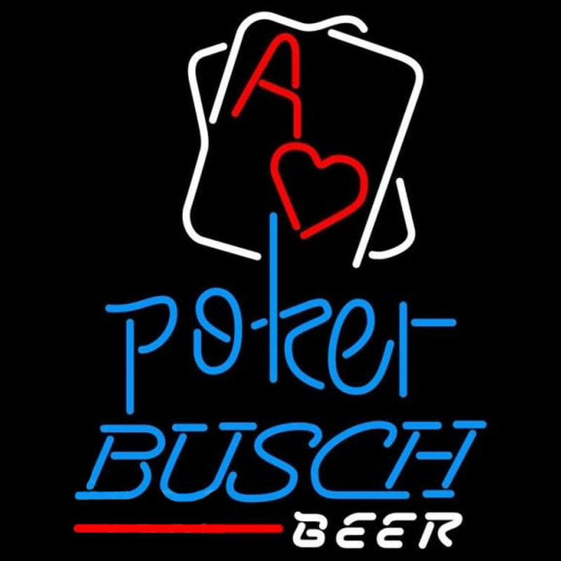 Busch Rectangular Black Hear Ace Beer Sign Neonreclame