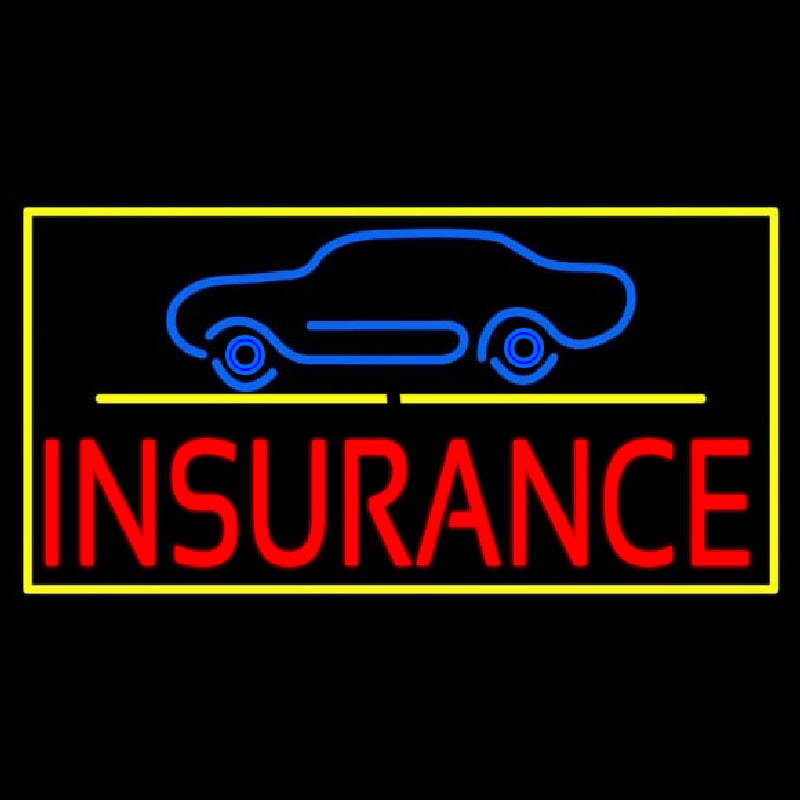 Car Logo Yellow Line Insurance With Border Neonreclame